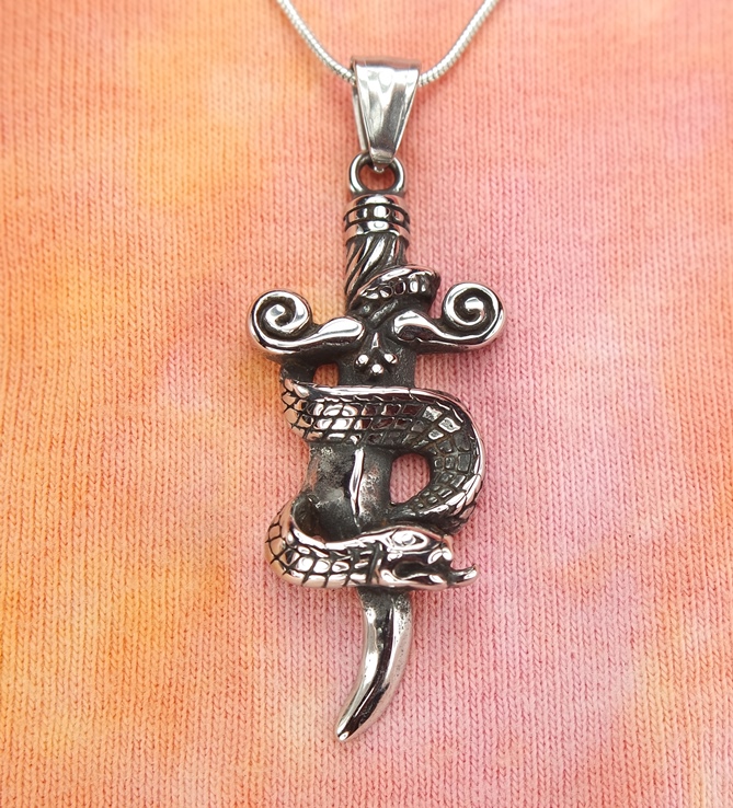 Hecate'sSnake and Dagger Necklace