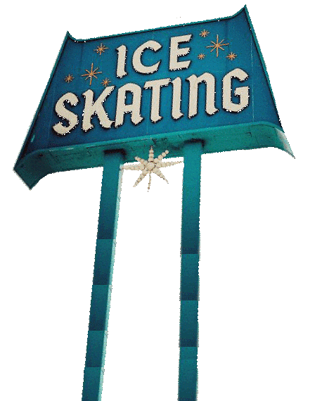ice skating rink sign retro vintage