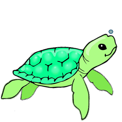 Baby Neon and Lime Green Sea Turtle swimming