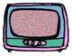 vintage tv with pink static animated gif