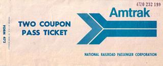 Vintage Train Ticket, Amtrak 