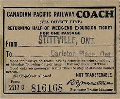 Vintage Train Ticket, Canadian Pacific Railway, Coach