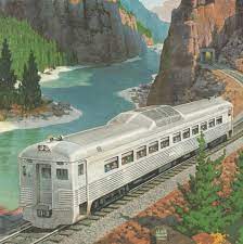 Vintage train ride through scenic lands