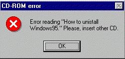 error reading how to install windows 95. please insert next disc.