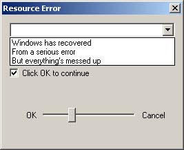 resource error windows has recovered from a serious error but everything's messed up