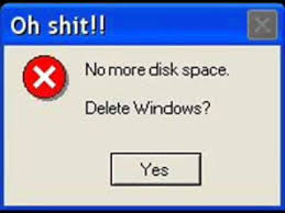 no more disc space. delete windows?