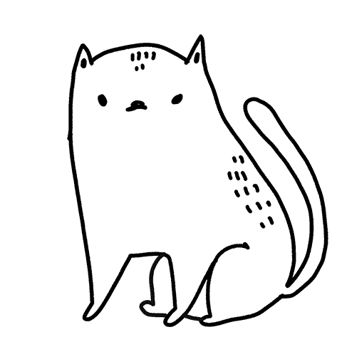 Line drawing, animated gif, a cat cleaning itself