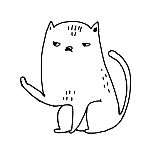 Line drawing, animated gif, a cat scratching its nails down the wall