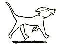 Line drawing, animated gif, a dog running